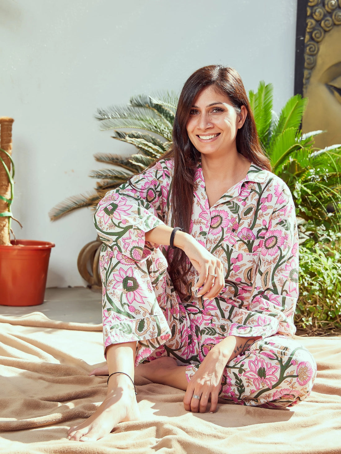 Floral Cotton Pajama Set