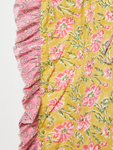 YELLOW FRILL CAFTAN
