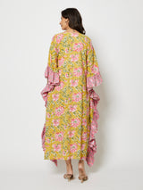 YELLOW FRILL CAFTAN