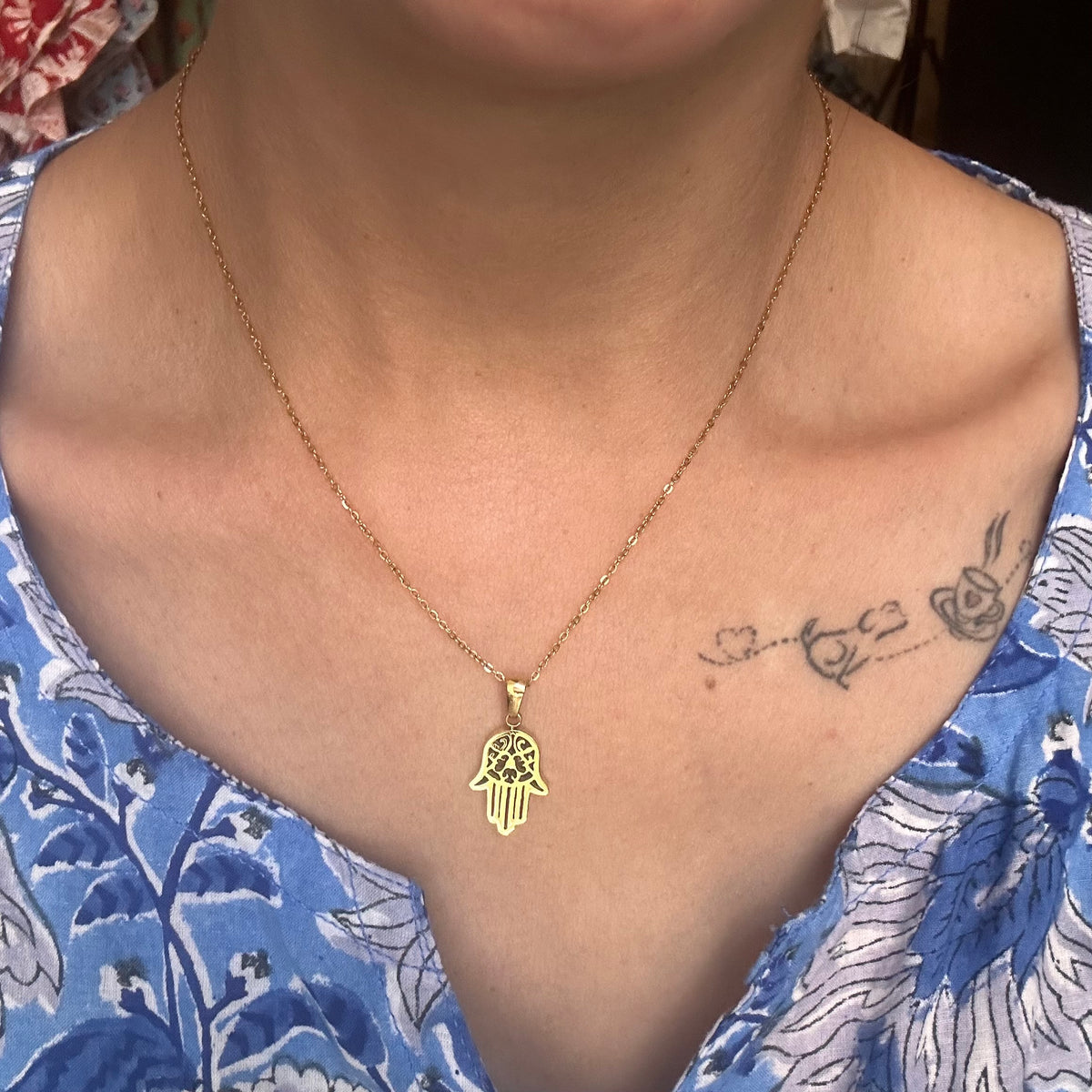 HAMSA GOLD NECKLACE