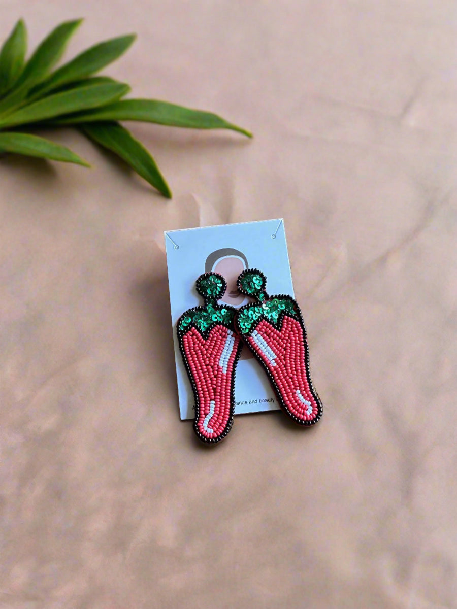 MIRCHI BEADED EARRINGS
