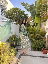 LEAFY LUXE KAFTAN DRESS