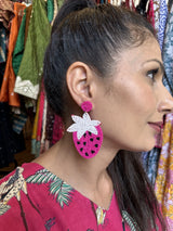 STRAWBERRY BEADED EARRINGS