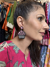 CUPCAKE BEADED EARRINGS