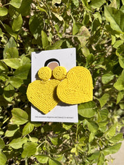 YELLOW HEART EARRINGS