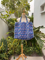 BLU COTTON TOTE BAG