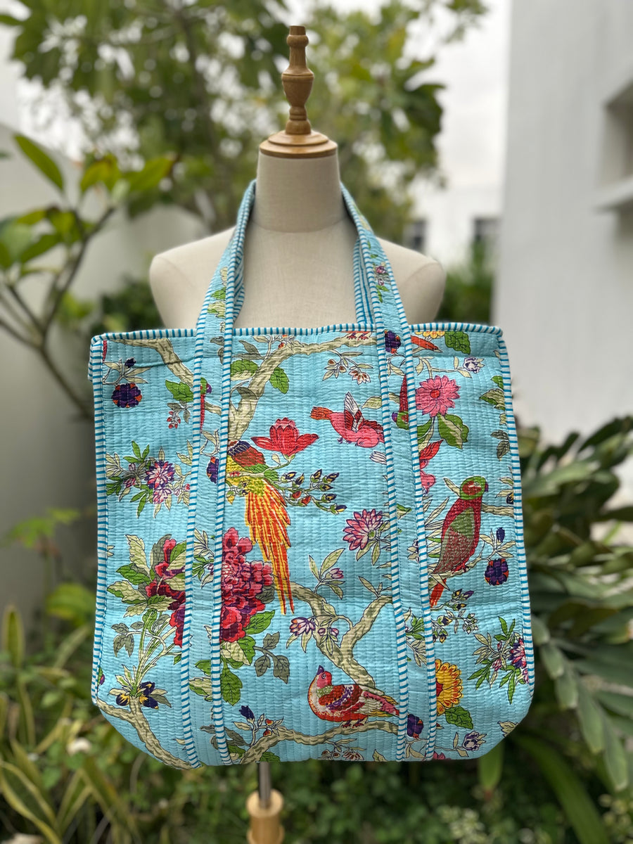 PUFFIN COTTON QUILTED TOTE