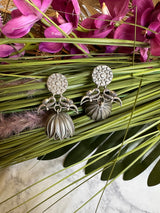LOTUS OXIDISED EARRINGS