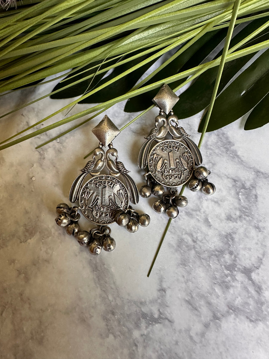 RUPEE OXIDISED EARRINGS